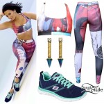 Demi Lovato: Printed Sports Bra & Leggings