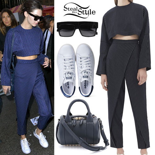Permanently Approximation banjo Kendall Jenner: Stripe Wrap Trousers | Steal Her Style