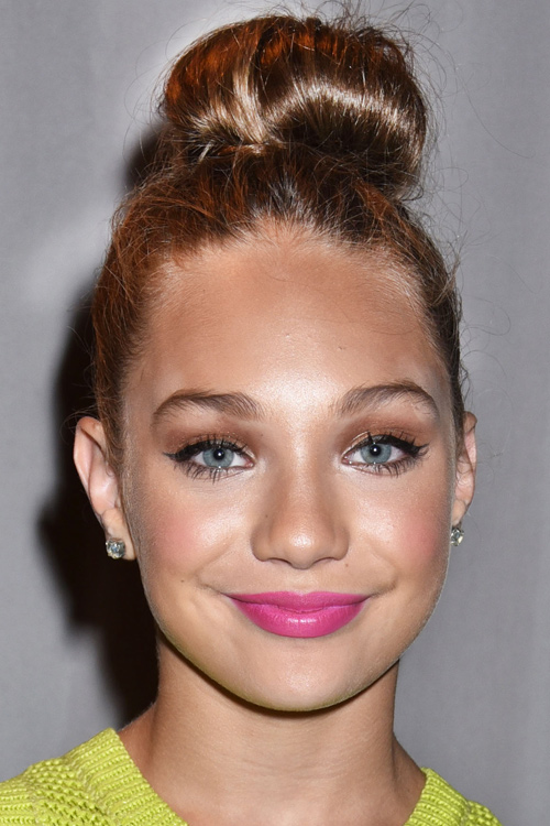 Maddie Ziegler Straight Medium Brown Bun Hairstyle  Steal 