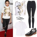 Rowan Blanchard: Gold Branch Top