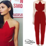 Stefanie Scott: Red Zig-Zag Jumpsuit