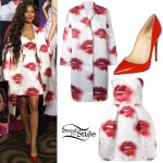 Zendaya: Lips Print Coat & Dress