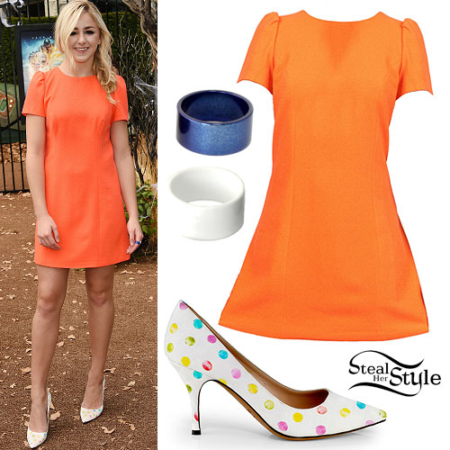 Chloe Lukasiak: Orange Dress, Dot Pumps
