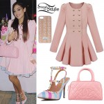 Gabriella DeMartino: Pink Flared Coat, Bowler Bag