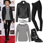 Nina Nesbitt: Leather Jacket, Striped Top