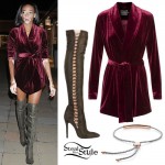 Winnie Harlow: Velvet Blazer, High Boots