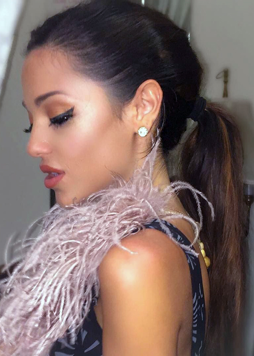 Gabi DeMartino Straight Dark Brown Extensions, Peek-A-Boo 