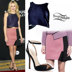 Chloe Lukasiak: Blue Crop Top, Colorblock Skirt 