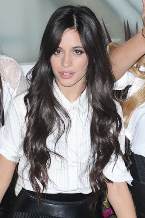 Camila Cabello Wavy Dark Brown Loose Waves Hairstyle | Steal Her Style