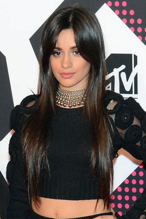 Camila Cabello Straight Dark Brown Angled Hairstyle | Steal Her Style