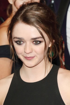 Maisie Williams Straight Medium Brown Updo Hairstyle | Steal Her Style