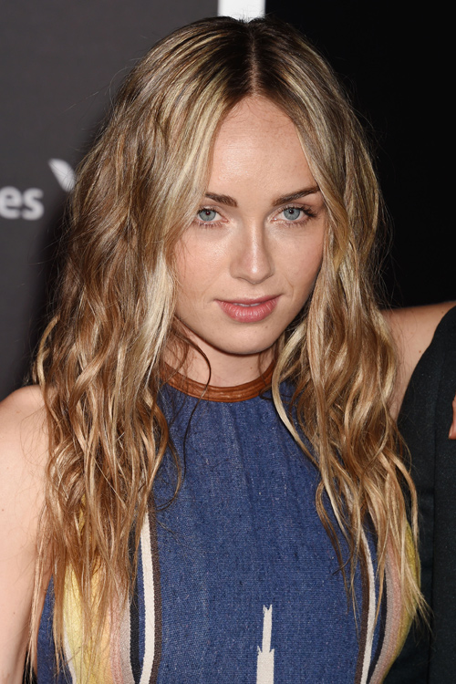 Zella Day Wavy Medium Brown All-Over Highlights Hairstyle 