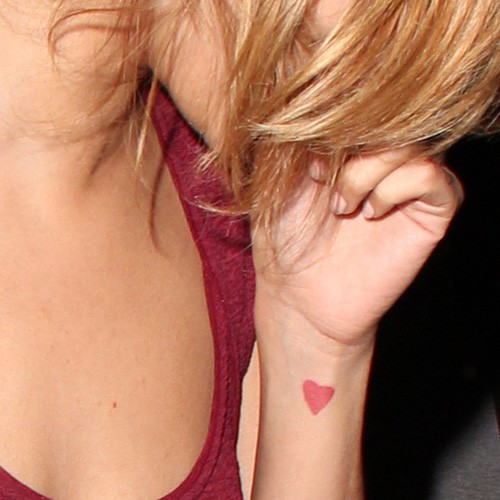 red heart tattoo on wrist