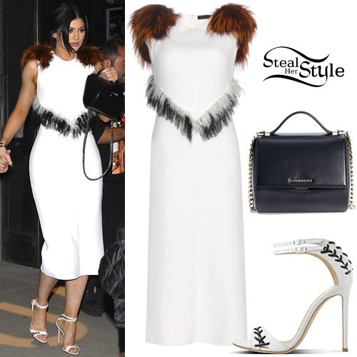 Fur Detail Dress and Sandals