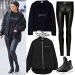 Kylie Jenner: Bomber Jacket, Leather Leggings | Steal Her Style