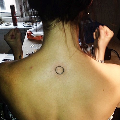 Tattoo tagged with: geometric shape, small, chang, micro, circle, line art,  tiny, ifttt, little, minimalist, achilles, fine line | inked-app.com