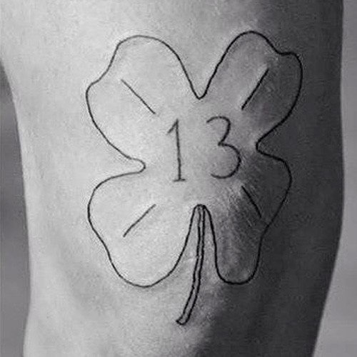 Lucky four leaf clover tattoo in two variations Vector Image