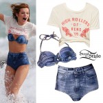 Bella Thorne: Denim High-Waist Bikini