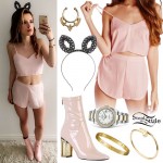 Bella Thorne: Blush Crop Top & Shorts