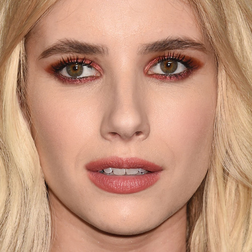 Emma Roberts Makeup: Black Eyeshadow, Bronze Eyeshadow & Mauve Lipstick