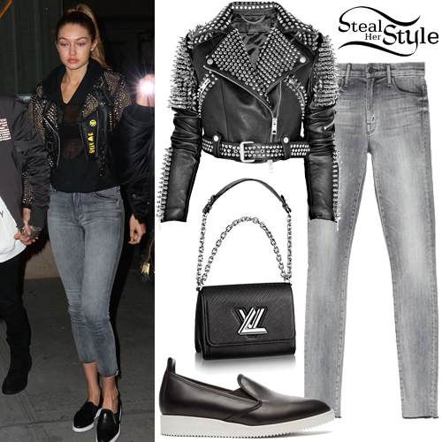 Celebs Wearing Leather Jackets: Gigi Hadid & More Try The Trend