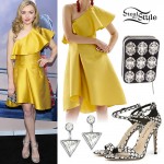 Peyton List: Yellow Ruffle Dress