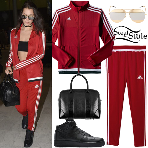 red adidas jacket and pants