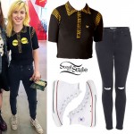 Hayley Williams: Yellow & Black Striped Polo