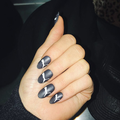 Kylie Jenner Clear, White Moon Triangle, Negative Space Nails | Steal ...