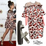 Rowan Blanchard: Rose Dress, Flatform Sandals