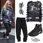 Sofia Richie: Marble Sweatshirt, Capris