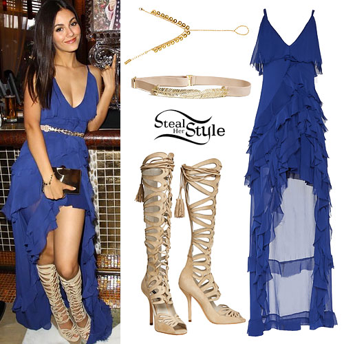 Victoria Justice: Ruffled High-Low Dress