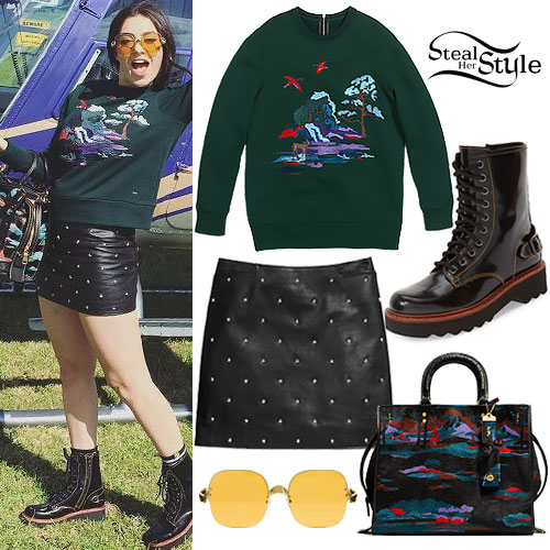 Charli XCX: Nature Sweatshirt, Leather Skirt
