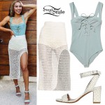 Eva Gutowski: Lace-Up Bodysuit, Crochet Skirt