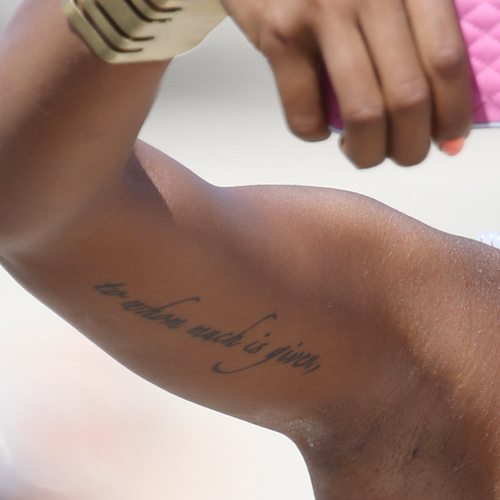 Eva Marcille Writing Bicep Tattoo | Steal Her Style