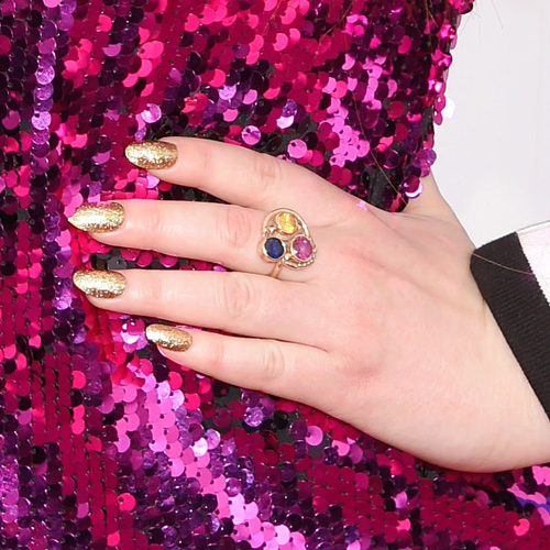 Meghan Trainor Pewter, Silver Sequins Nails | Steal Her Style