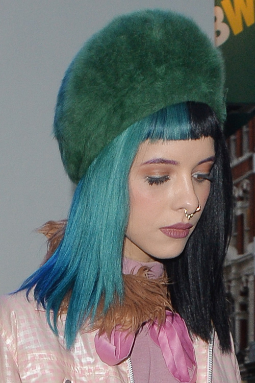 Melanie Martinez Straight Black, Blue Baby Bangs, Split 