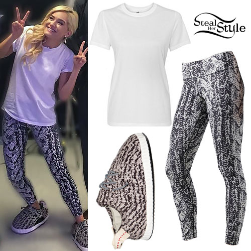 Chachi Gonzales: Cable Leggings, Yeezy Slippers