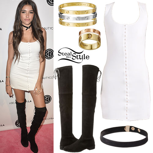 Madison Beer: Snap-Front Tank Dress