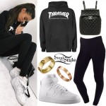 Madison Beer: Thrasher Hoodie, High-Top Sneakers