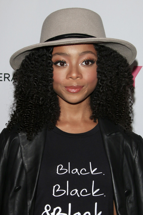Skai Jackson Curly Dark Brown Afro, Bouffant Hairstyle | Steal Her Style