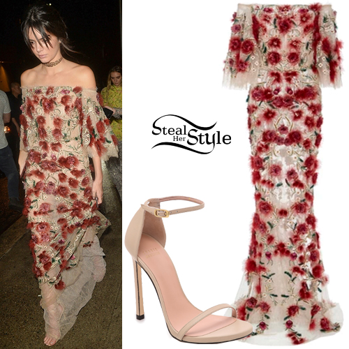 Kendall Jenner: Mocha Ribbed Dress, Beige Sneakers