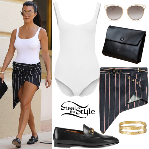 Look for Less: Kourtney Kardashian's Los Angeles Wolford Mat de Luxe Forming  Bodysuit, alice + olivia Bone Leather Back Zip Leggings, and Stuart  Weitzman Nudist Sandals – Fashion Bomb Daily