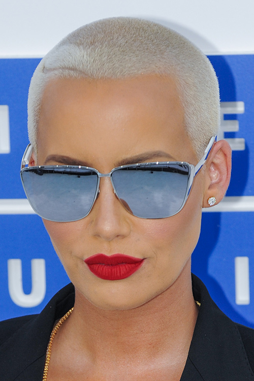 Amber Rose Straight Silver Buzz Cut Hairstyle Steal Her Style