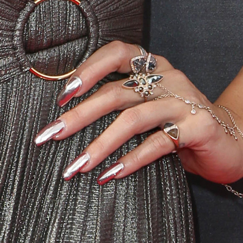 Vanessa Hudgens Black, Red Jewels, Piercing, Rings Nails | Steal Her Style