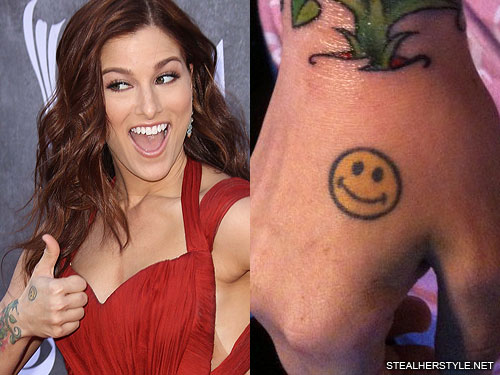 Cassadee Pope Smiley Face Back of Hand Tattoo | Steal Her ...