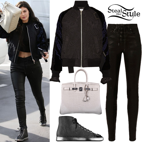 Kylie Jenner: Bomber Jacket, Leather Pants | Steal Her Style