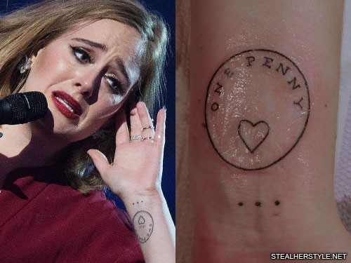 How many tattoos does adele have