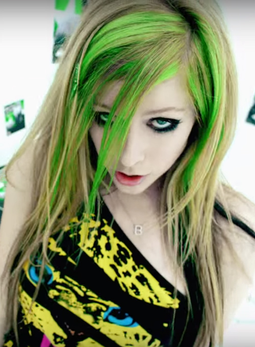 Avril Lavigne Straight Light Brown Chunky Highlights, Long 
