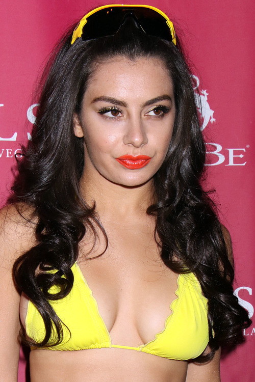 Charli XCX Wavy Dark Brown Angled, Barrel Curls Hairstyle 